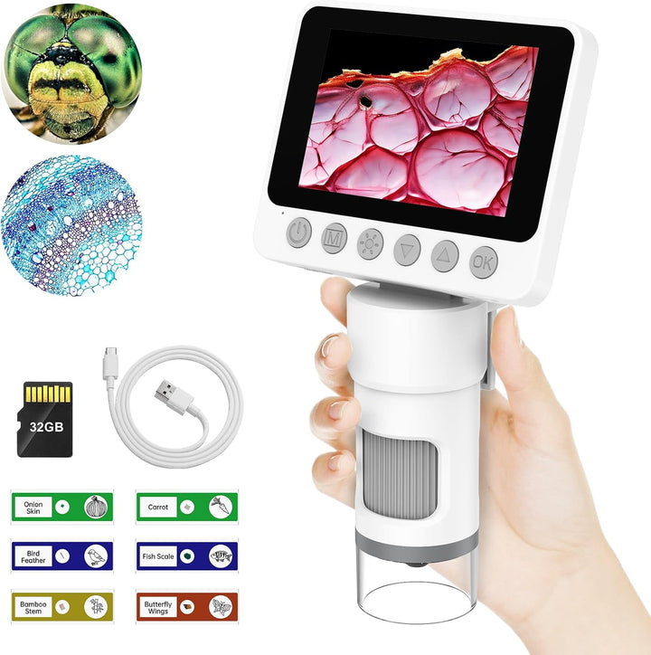 USCAMEL 1000X Tragbares Mikroskop für Kinder – Pocket Mini Digitalmikroskop für Erwachsene mit Präpa