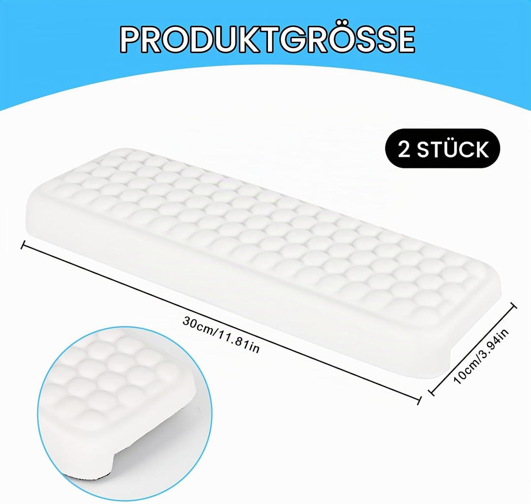 2 Stück L-Förmige Ergonomische Handgelenk Ellenbogenkissen, 30x10cm Memoryfoam Schreibtisch Handball