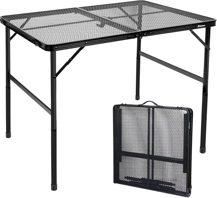 E EASTSTORM Campingtisch Klappbar 120×60cm，Gartentisch，Grilltisch mit Metallgitterplatte，Leicht und