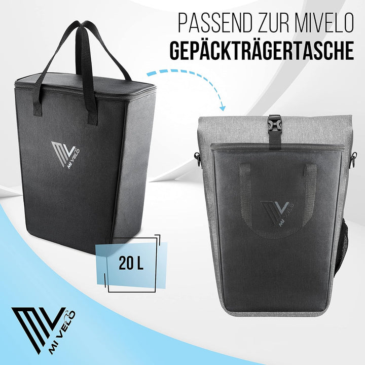MIVELO - Kühltasche Fahrrad - Einsatz für Fahrradtaschen Gepäckträger - Einkaufstasche faltbar - Pic