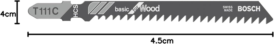 Bosch Professional 100 x Stichsägeblatt T 111 C (für weiches Holz, gerader Schnitt, Zubehör Stichsäg