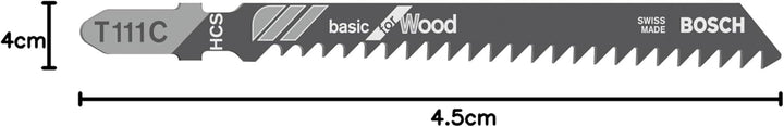 Bosch Professional 100 x Stichsägeblatt T 111 C (für weiches Holz, gerader Schnitt, Zubehör Stichsäg