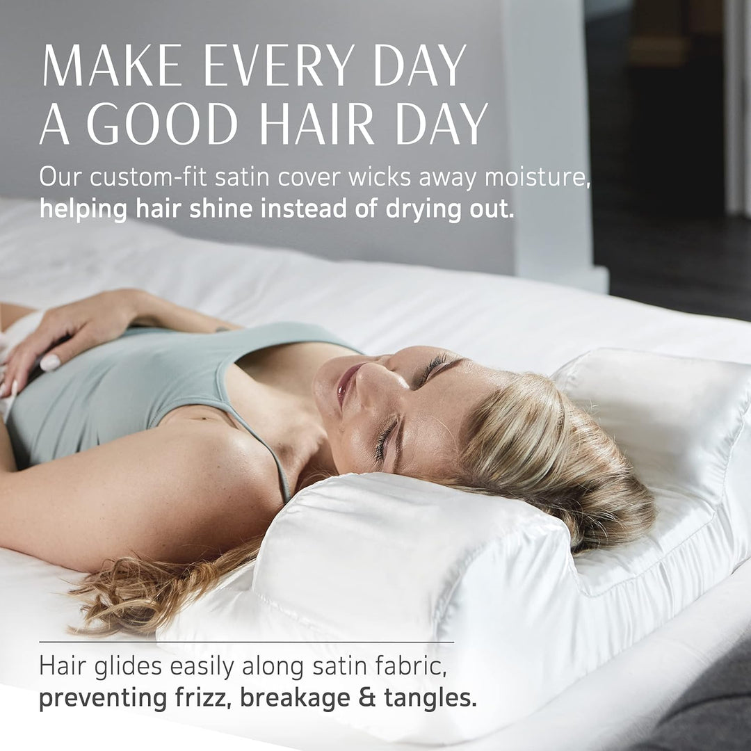 YourFacePillow mit Satinbezug - Nackenkissen - Anti-Falten Anti-Aging Memory Foam Kissen - Nackenstü