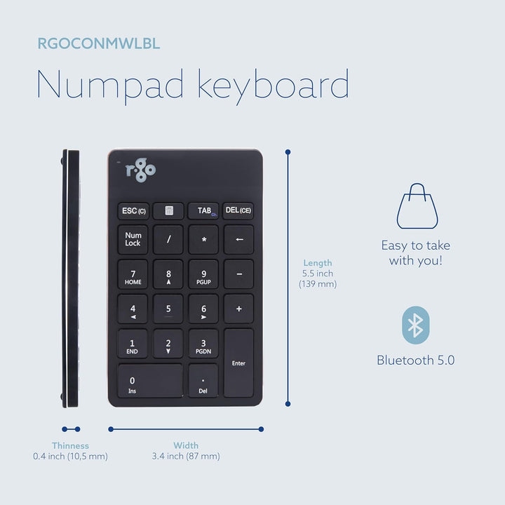R-Go Numpad Break, Mit Anti-RSI-Software, Bluetooth kabellos Ziffernblock, Numerische Tastatur für C