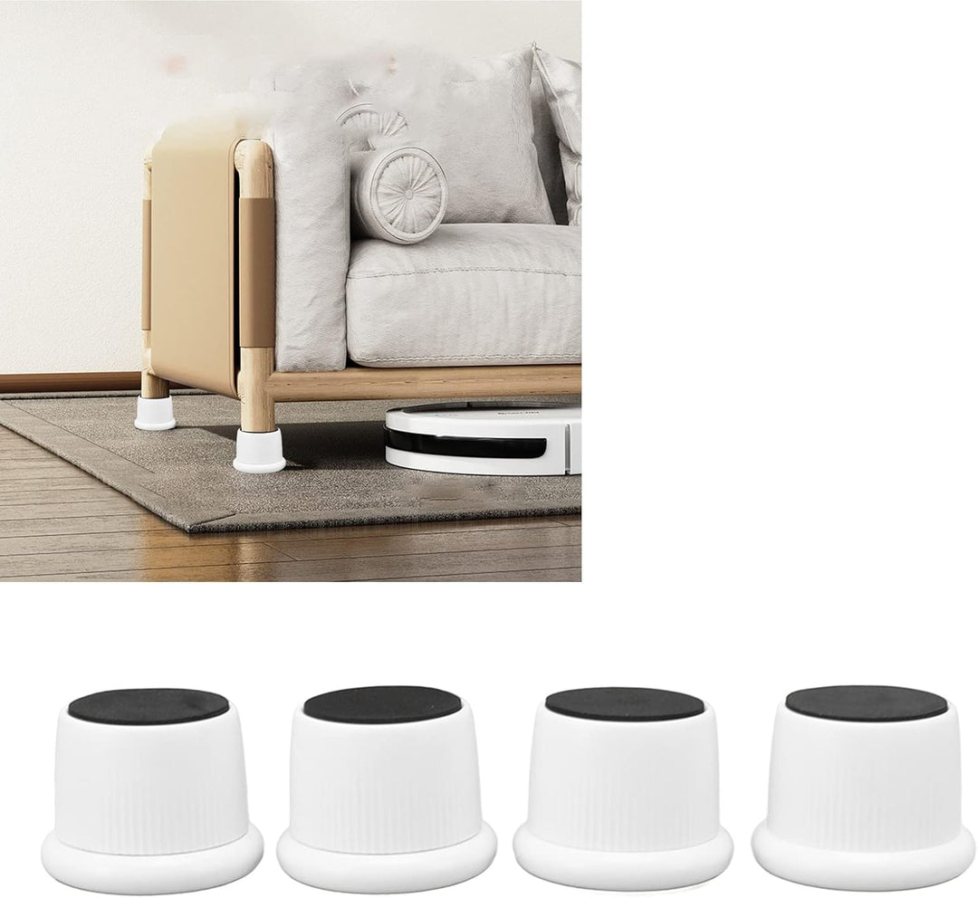 4 Stück Höhenverstellbare Möbelfüsse, 40-65mm ABS Höheneinstellung mit Anti-Rutsch-Pads für Schreibt