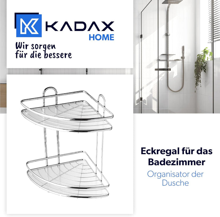 KADAX Duschablage Ecke, Badezimmer Organizer, Eckregal, Badregal, Duschregal, Duschgel und Shampoo H