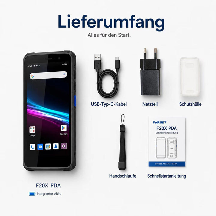 FARSET F20X PDA-Barcodescanner mit HW-N6603-Scanner-Engine, IP67 Handheld-Mobilcomputer für Inventur