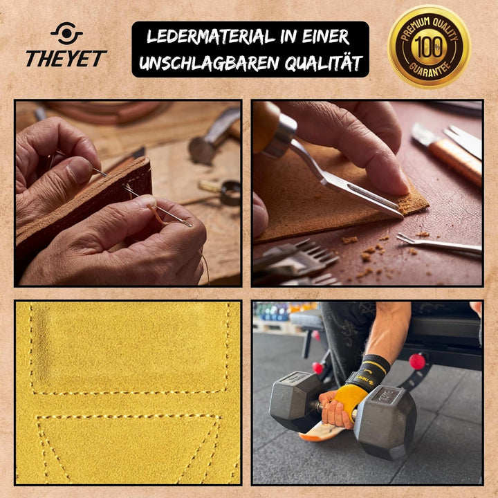 Theyet Crossfit Grips | Fitness Handschuhe Herren und Damen | Lifting Straps mit Handgelenkstütze |