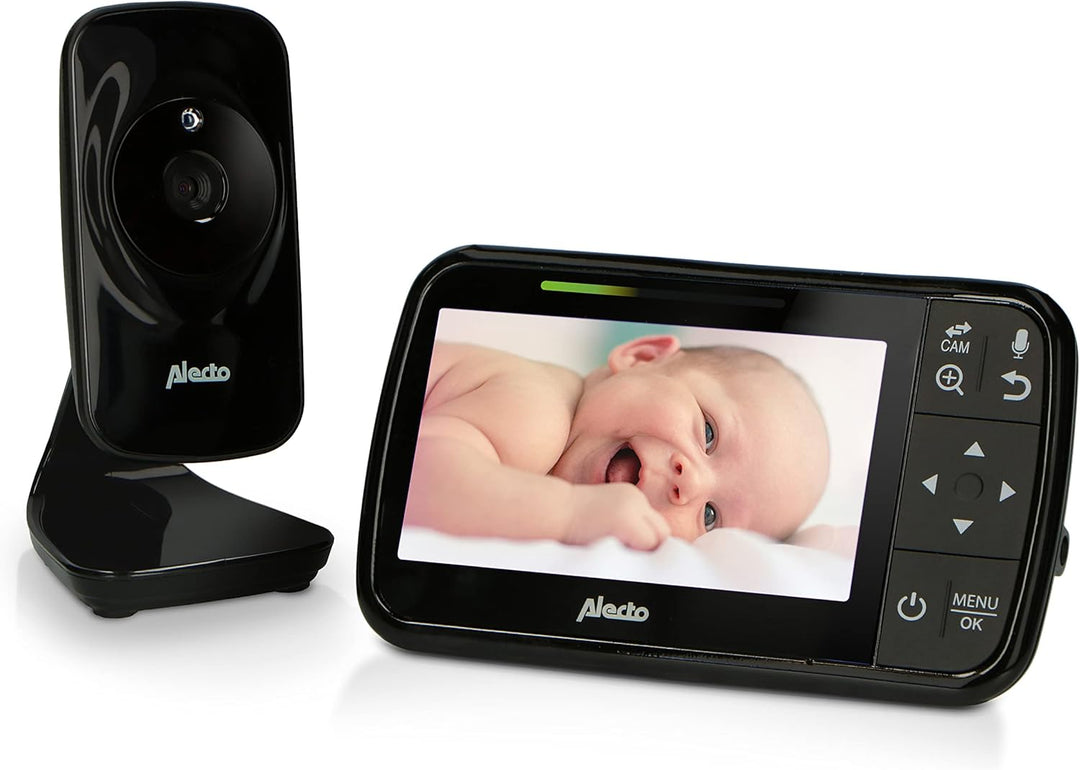 Alecto DVM149 Babyphone mit Kamera - Indoor Videobabyphone mit Bildschirmauflösung: 480x272 - Babyfo