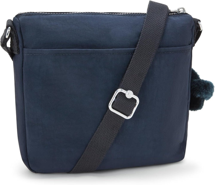 Kipling Sebastian Damen-Umhängetasche, glitzernd, goldfarben 9"L x 8.5"H x 1.75"D Blue Bleu, 9"L x 8