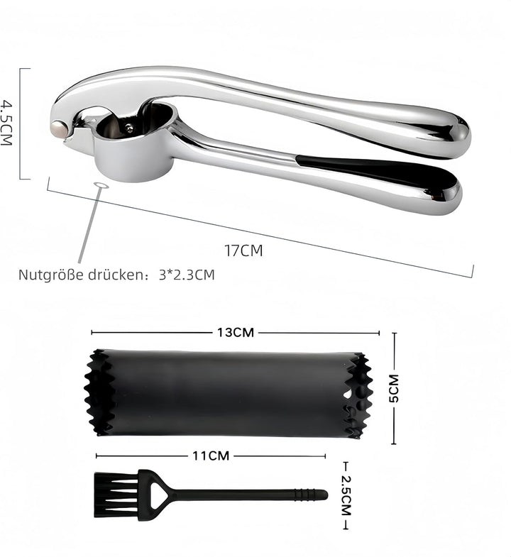 Knoblauchpresse mit Knoblauchschäler und Silikonbürste Effizientes Werkzeug zur Knoblauchpaste Knobl