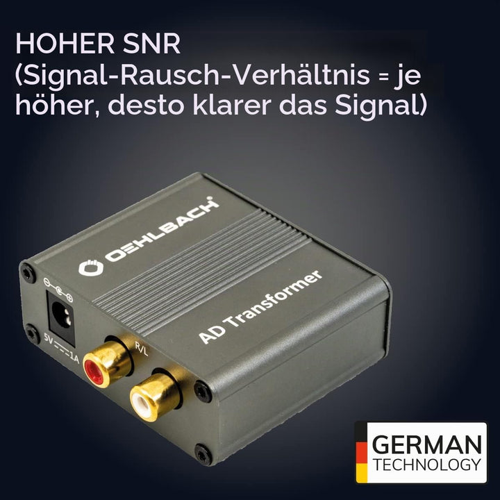 OEHLBACH AD Transformer - Stereo Audio Signalwandler Analog zu Digital Konverter (RCA Cinch auf Koax