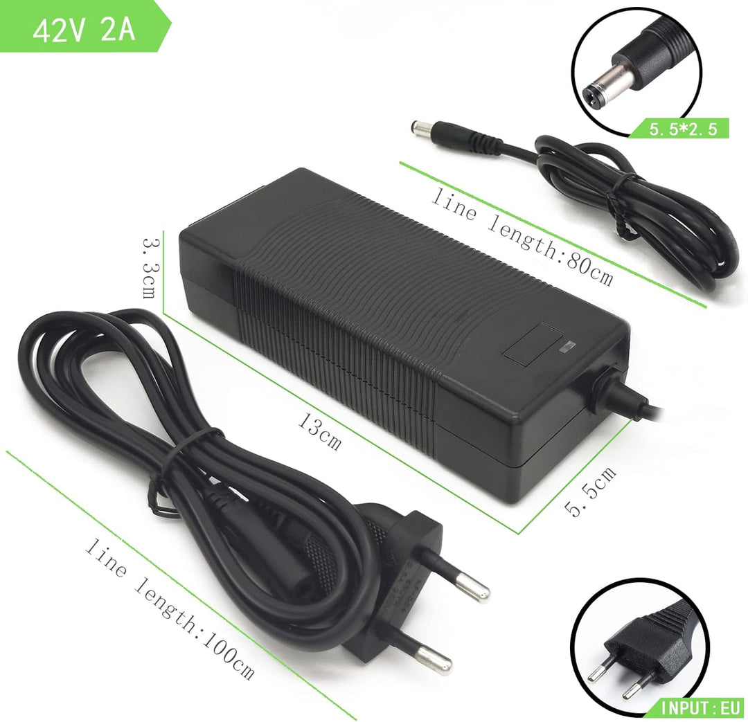 Scooter Corner 42V AC Netzteil Fahrrad Ladegerät für 36V Akku Elektroroller E-Bike, für dc5.5 mm2.5