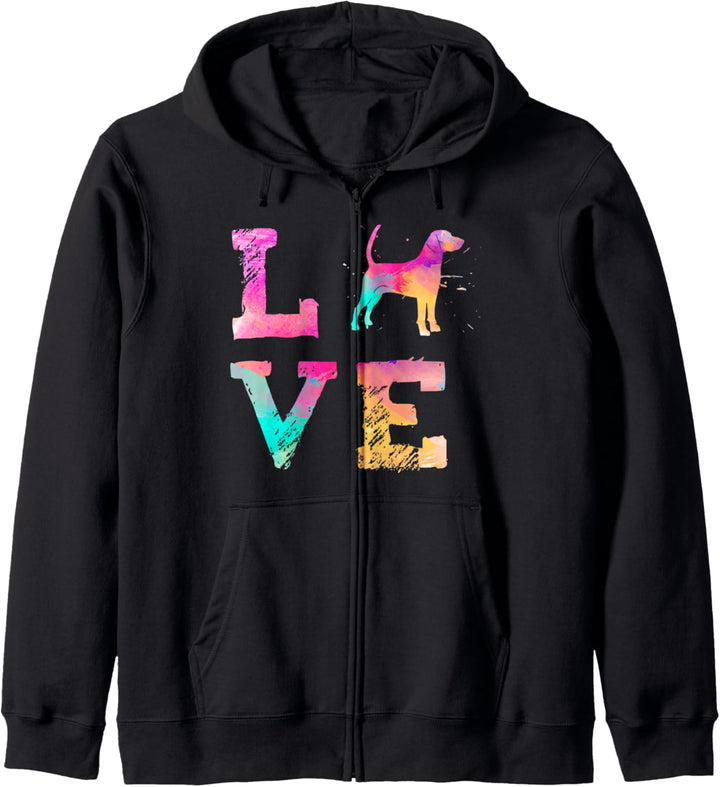 Bunte Aquarellmalerei Harri Hund Love-r Kapuzenjacke