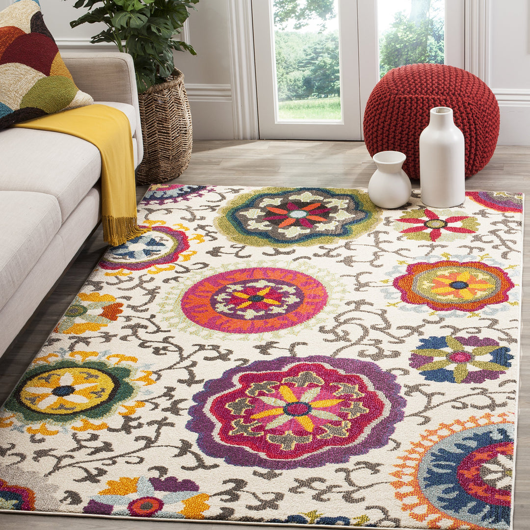 SAFAVIEH Boho Chic Teppich für Wohnzimmer, Esszimmer, Schlafzimmer - Monaco Collection, Kurzer Flor,