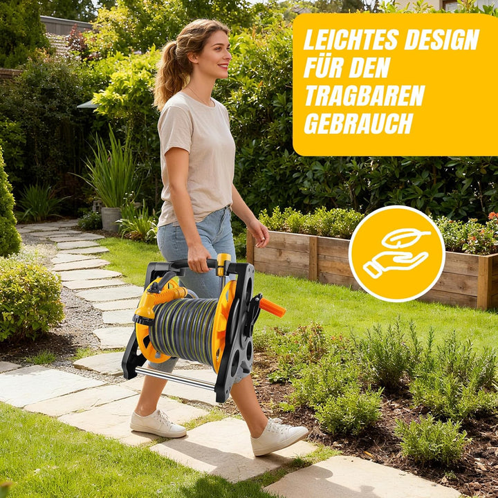 Gartenschlauchwagen mit Anti-Verdrehungs, robuster Wasserschlauch-Aufbewahrungswagen, tragbare Aufwi