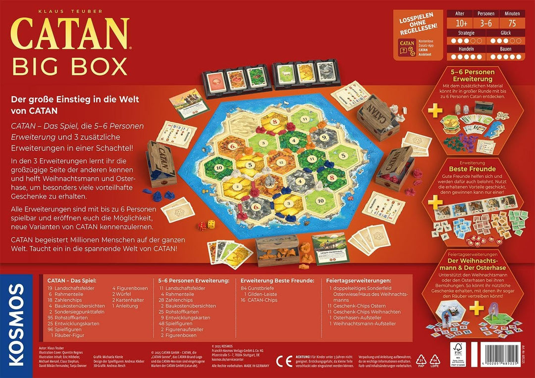 Kosmos 685225 Catan - Das Spiel Big Box, Starterset mit Catan - Das Spiel, inklusive Erweiterung für