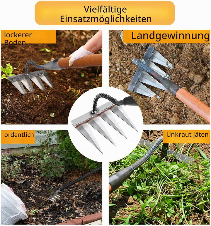 Garden Harke, Rechen Garten Unkrauthacke, Unkraut Entferner Gerät, Gartengeräte, Rasenrakel Grabegab