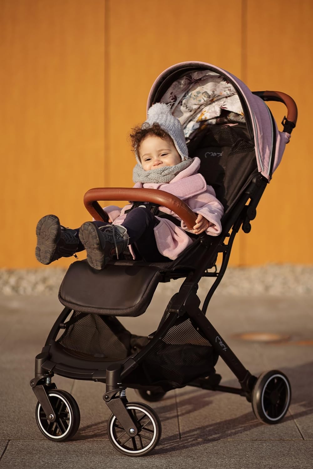 MoMi ESTELLE Kinderwagen ab 6. Monat (bis 15 kg), klappbarer Buggy mit 5-Punkt-Sicherheitsgurt, Eink