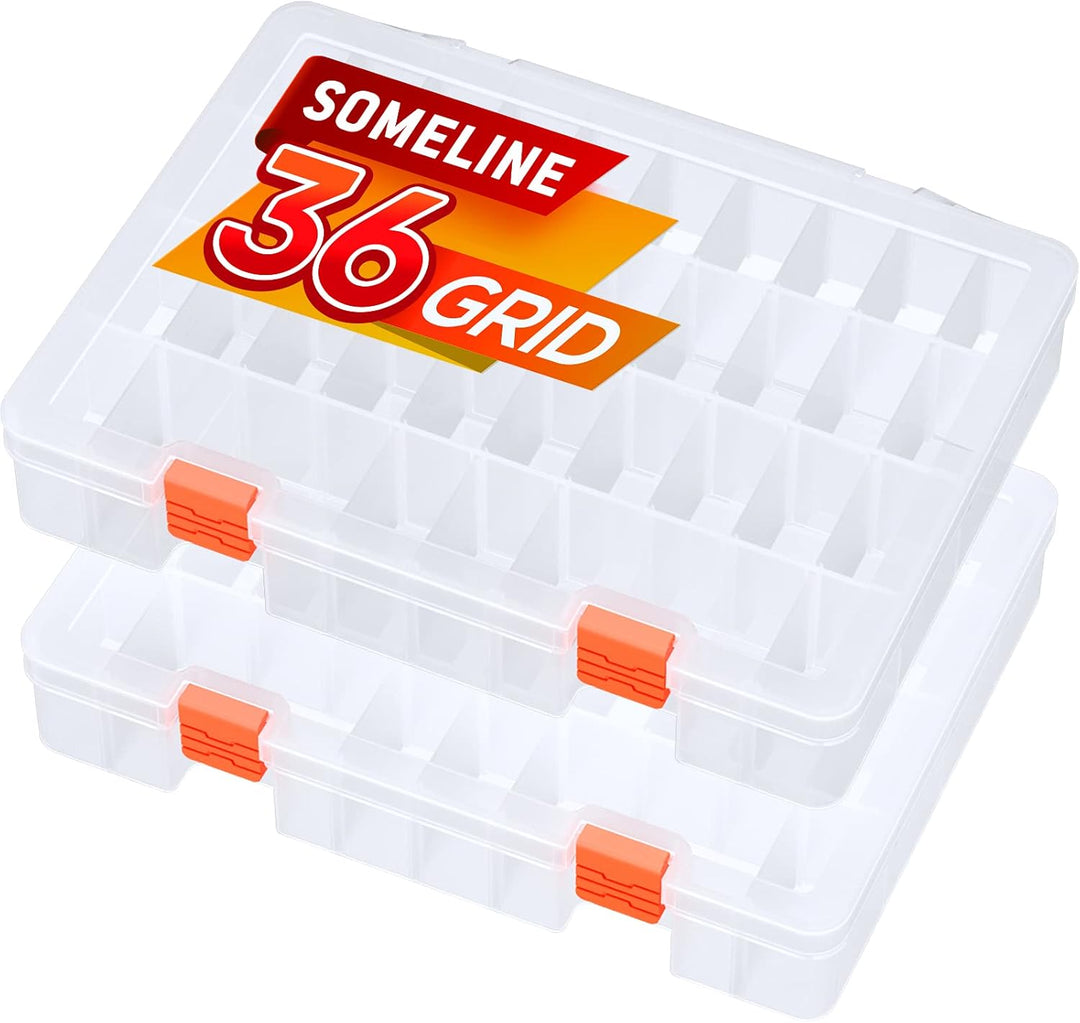 SOMELINE® Sortimentskasten mit 36 Fächern | Stabile Sortierbox für Schrauben, Kleinteile, Klein- und