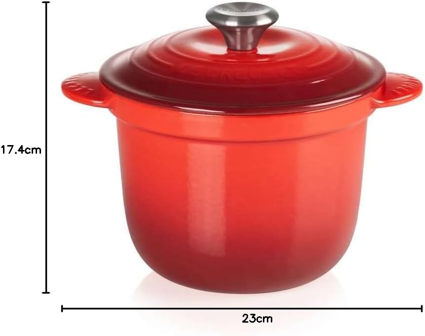 Le Creuset Cocotte Every aus Gusseisen mit Poteriedeckel, 18 cm, 2 Liter, Kirschrot, 41110180600460,