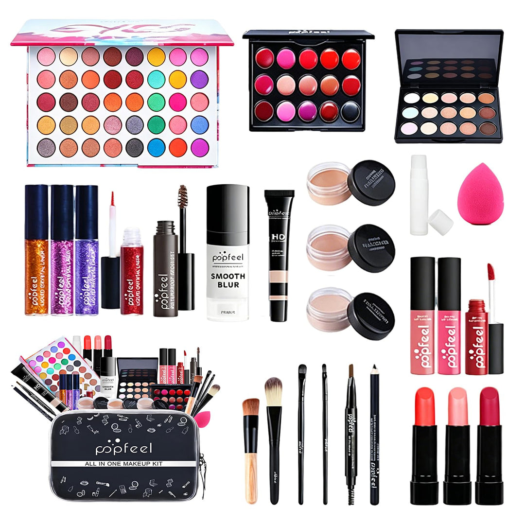 30St Schminkkasten Make-Up Set, Professionelles Kosmetische Schmink Set mit Lidschatten Lippengloss