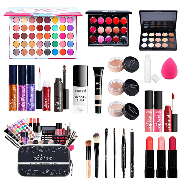 30St Schminkkasten Make-Up Set, Professionelles Kosmetische Schmink Set mit Lidschatten Lippengloss