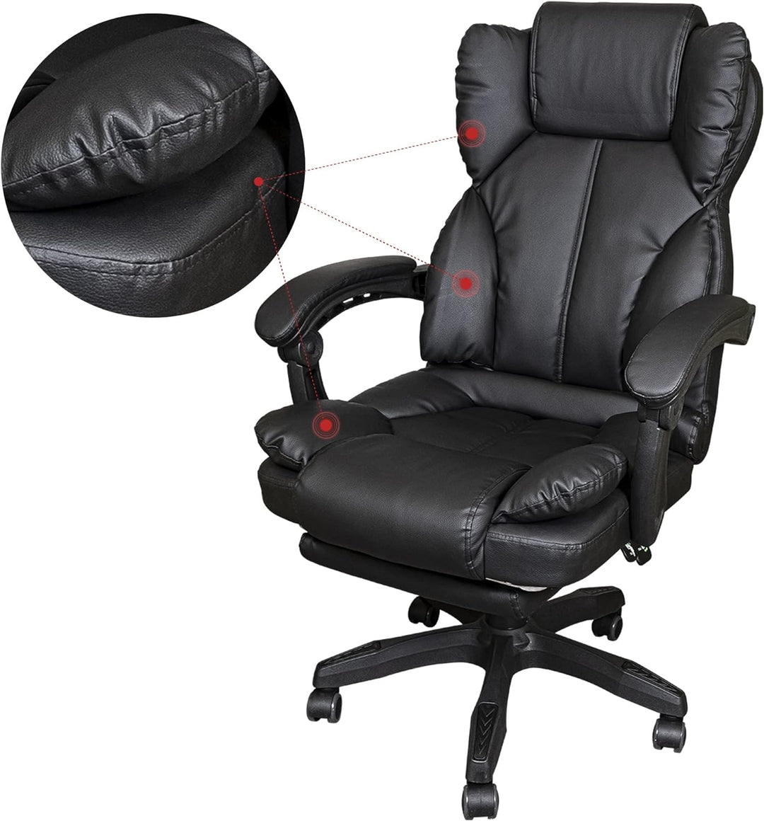 Schreibtischstuhl ergonomisch mit Flexibler Rückenlehne & Kopfstütze - Bequemer Bürostuhl für Schrei