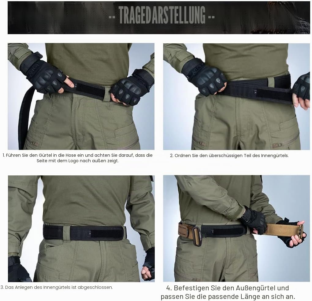 IDOGEAR Taktischer Gürtel Molle 2 Zoll Kampfgürtel mit 1,75 Zoll Innengurt Schnellverschluss Hochlei