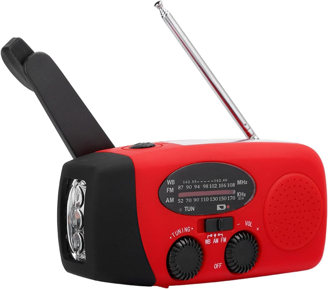 Ejoyous Solarhand -Kurbel Radio, Solar -Antrieb AM/FM Notfallradio mit LED -Licht für den Aussengebr