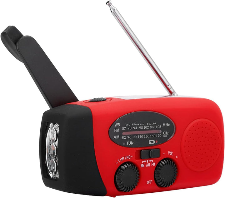 Ejoyous Solarhand -Kurbel Radio, Solar -Antrieb AM/FM Notfallradio mit LED -Licht für den Aussengebr