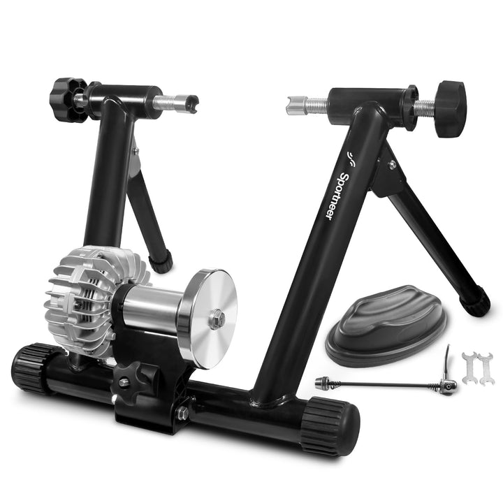 Sportneer Rollentrainer Fahrrad Fluid Bike Trainer Ständer, Indoor Fahrrad Training Stand Schwarz Fl