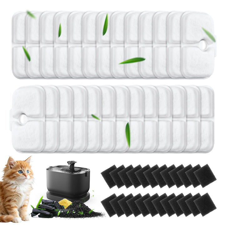 48 Stück Katzenbrunnen Filter für Petliibro Filter PLWF105/PLWF115/PLWF005 Katzen-Trinkbrunnen, Petl