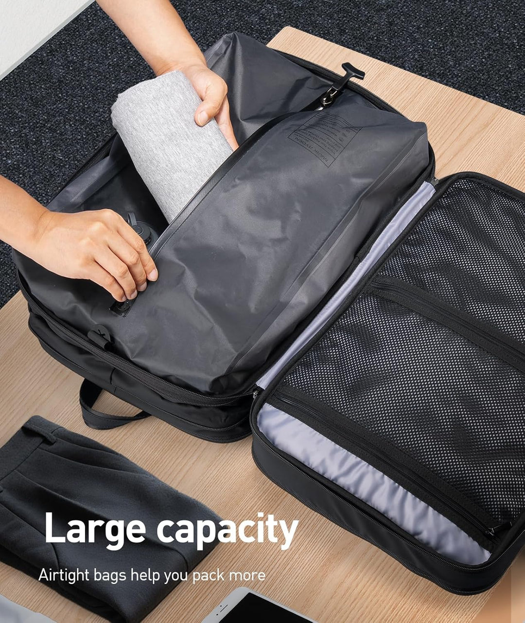 MARK RYDEN Business Rucksack Erweiterbar 20L-35L Hydrophobes Gewebe zum Mitnehmen Laptop für 17,5-Zo