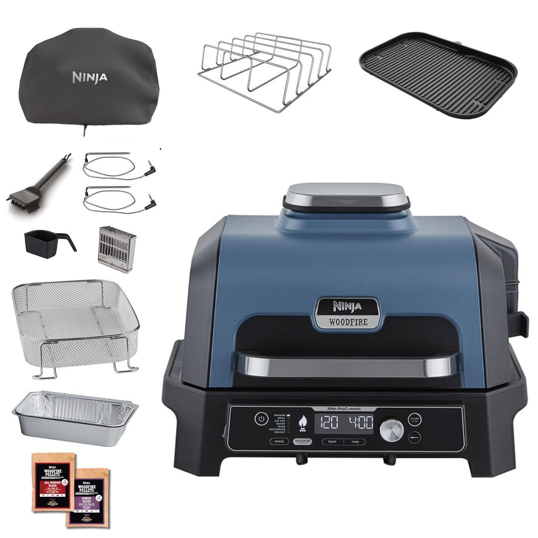 Ninja Woodfire Pro Connect XL Elektrischer BBQ Smoker Grill, App-Steuerung, digitaler Temperaturfühl
