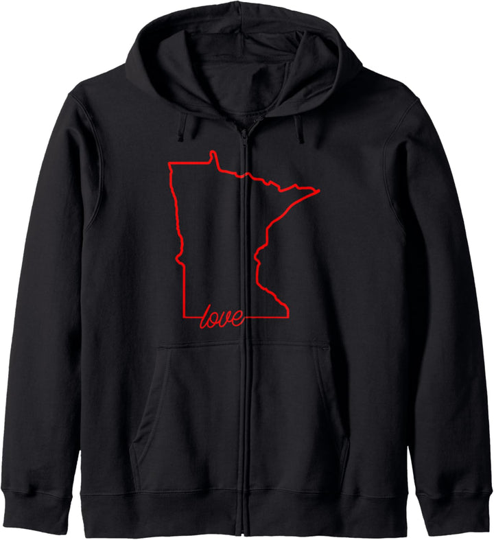 Love Minnesota Homegrown Minnesota State Map Kapuzenjacke