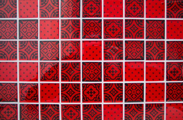 Mosaik Quadrat Crystal Optik rot Glasmosaik Transluzent Transparent 3D, Mosaikstein Format: 48x48x8