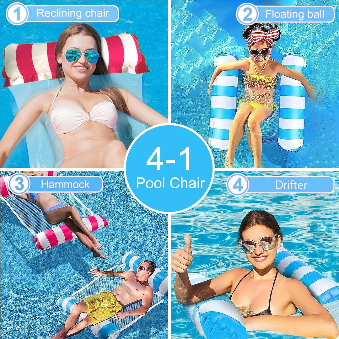 2 Stück Luftmatratze Pool Pool Spielzeug 4 In 1 Aufblasbare Wasserspielzeug Pool Zubehör Pool Aufbla