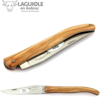 Laguiole en Aubrac L0512RLIL Taschenmesser Randonneur 12 cm, Messer Klinge 10 cm matt, massiver Grif