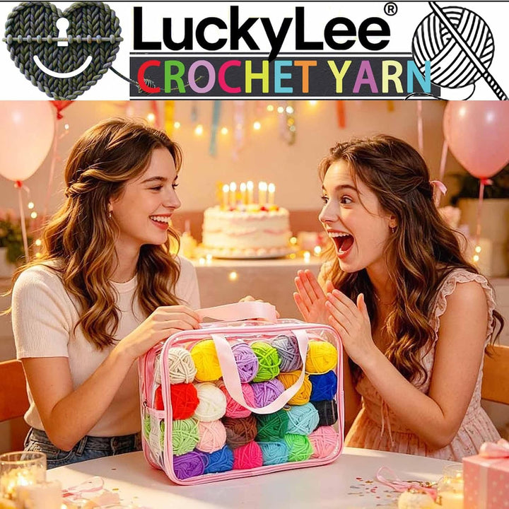 Häkelwolle Set,112pcs Häkelset für Anfänger mit 24*25g Häkelgarn,Ergonomische Häkelnadeln Stricknade