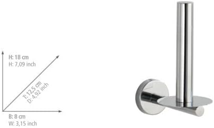 WENKO Ersatzrollenhalter Mod. Bosio Shine, Wandhalter für Toilettenpapier aus Edelstahl, glänzende O
