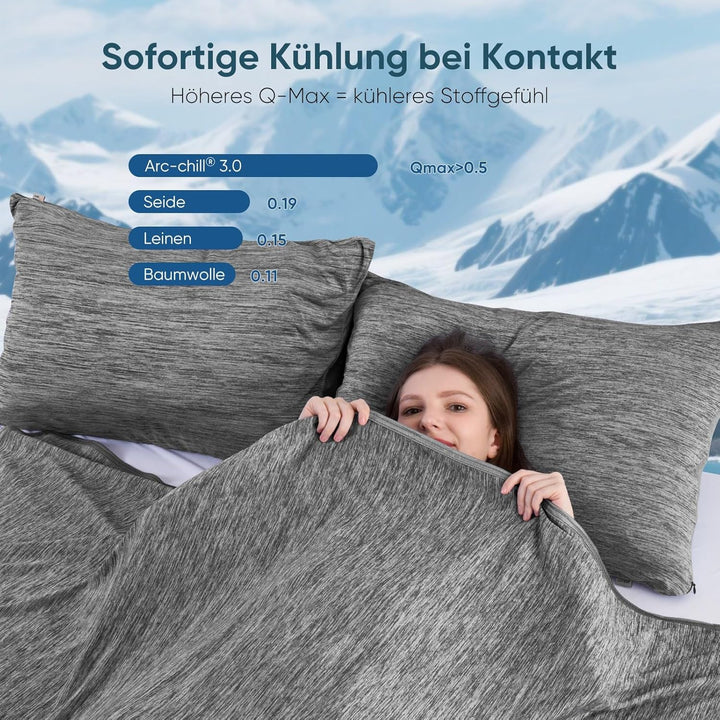 Elegear Kühldecke leichte Sommerdecke, Körper kühl halten, Arc-Chill 3.0 Kühlfasern Q-Max>0,5 Selbst