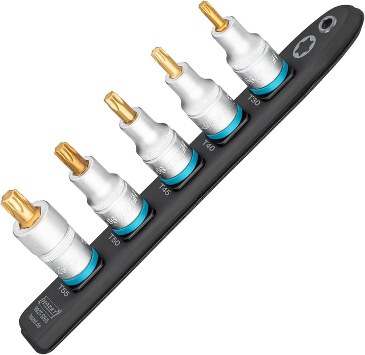 HAZET Steckleiste 992T-SR/5 | Smart-Rail mit magnetischer Unterseite, 5 Steckplätze, Antrieb: Vierka