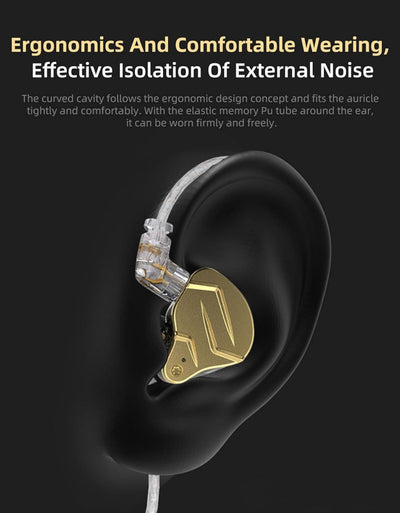 KZ ZSN PROX Ohrhörern Balanced Armature Driver Hybrid-Technologie 1DD 1BA Komfortable Kopfhörer mit