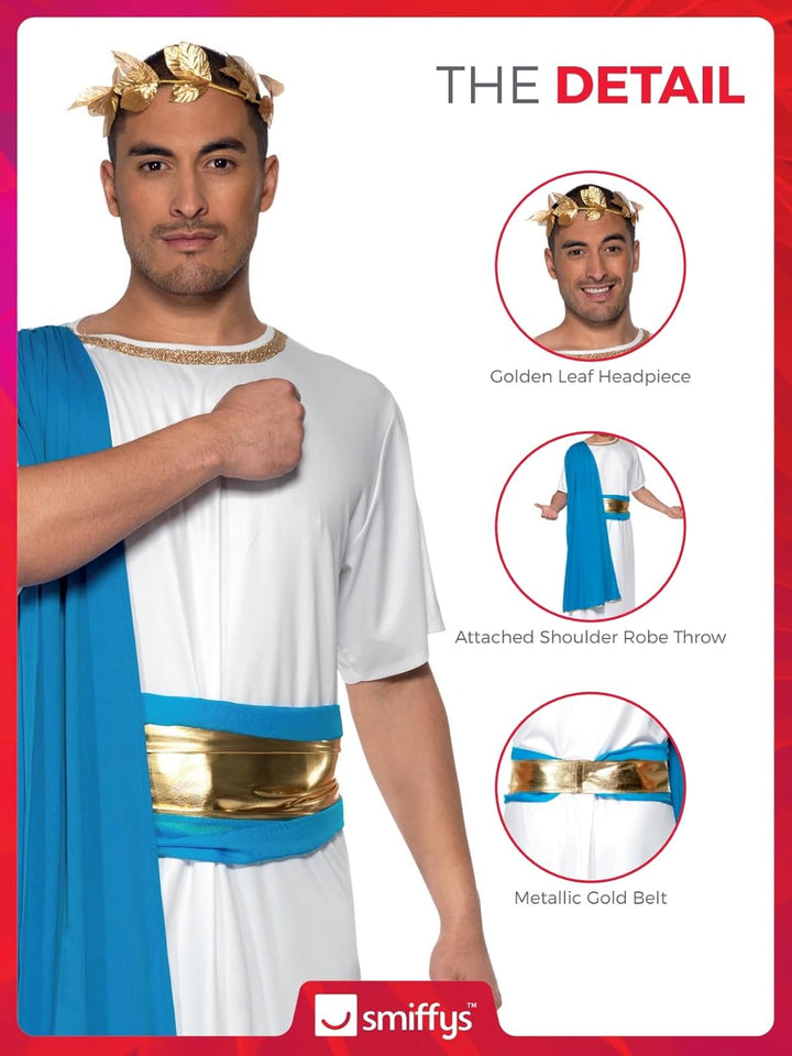 Römischer Senator Kostüm Robe Gürtel und Lorbeerkranz, Large, M