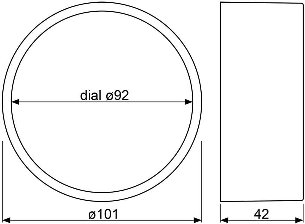 Delite Clausen 605500 Edelstahl gebürstet Barometer Zifferblatt satiniert B x H 100 mm x 44 mm