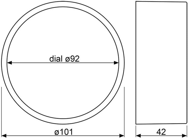 Delite Clausen 605500 Edelstahl gebürstet Barometer Zifferblatt satiniert B x H 100 mm x 44 mm