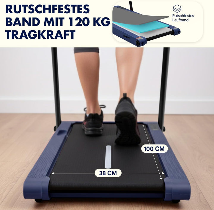 SQUATZ 2-in-1 Walking Pad Laufband mit Handlauf, klappbar und platzsparend, für Zuhause und Büro, mi