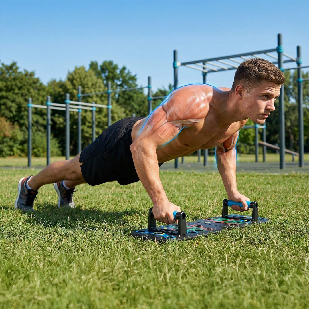 Gymtek Faltbare Liegestütze Brett - Push Up Board mit Liegestützgriffe für Ganzkörper-Training & Eff