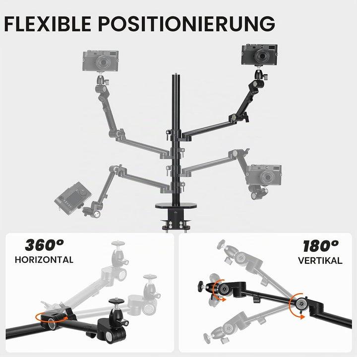 TARION Titanrig Arm Module Z: Kamera Tischstativ Overhead Stativ Tischhalterung Klemmstativ Flexibel